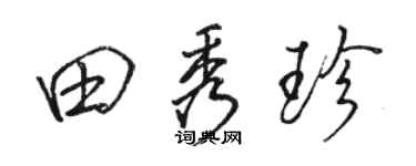 駱恆光田秀珍行書個性簽名怎么寫