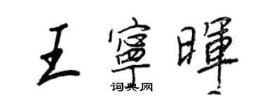 王正良王寧暉行書個性簽名怎么寫