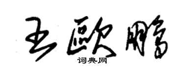朱錫榮王歐鵬草書個性簽名怎么寫