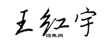 王正良王紅宇行書個性簽名怎么寫