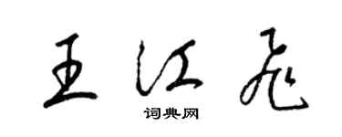 梁錦英王江飛草書個性簽名怎么寫