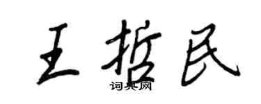 王正良王哲民行書個性簽名怎么寫