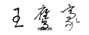 駱恆光王鷹豪草書個性簽名怎么寫