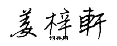 王正良姜梓軒行書個性簽名怎么寫