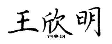 丁謙王欣明楷書個性簽名怎么寫