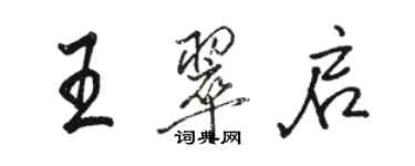 駱恆光王翠啟行書個性簽名怎么寫