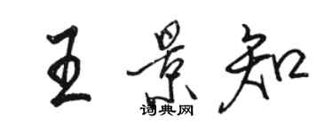 駱恆光王景知行書個性簽名怎么寫