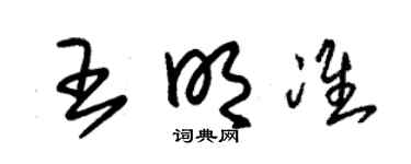 朱錫榮王明準草書個性簽名怎么寫