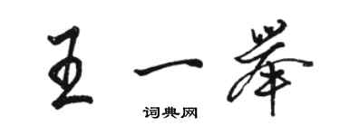 駱恆光王一舉行書個性簽名怎么寫