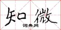 侯登峰知微楷書怎么寫