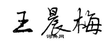 曾慶福王晨梅行書個性簽名怎么寫