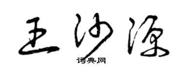 曾慶福王沙源草書個性簽名怎么寫