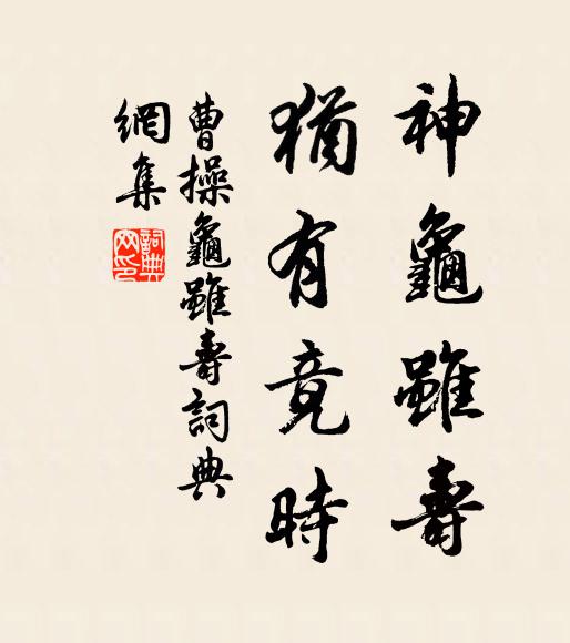 曹操神龜雖壽,猶有竟時。書法作品欣賞