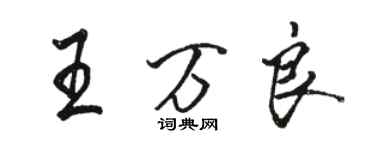 駱恆光王萬良行書個性簽名怎么寫