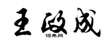 胡問遂王政成行書個性簽名怎么寫