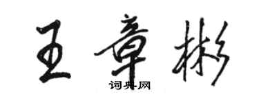 駱恆光王章彬行書個性簽名怎么寫