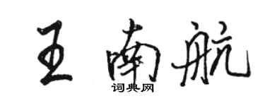 駱恆光王南航行書個性簽名怎么寫