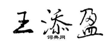 曾慶福王添盈行書個性簽名怎么寫