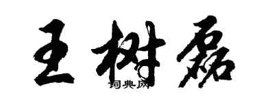 胡問遂王樹磊行書個性簽名怎么寫