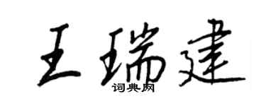 王正良王瑞建行書個性簽名怎么寫