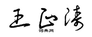 曾慶福王正濤草書個性簽名怎么寫
