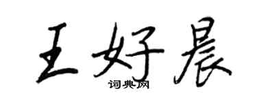 王正良王好晨行書個性簽名怎么寫