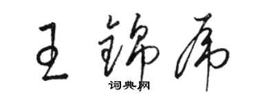 駱恆光王錦虎草書個性簽名怎么寫