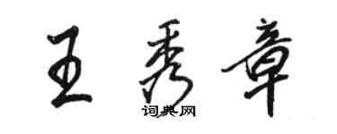 駱恆光王秀章行書個性簽名怎么寫