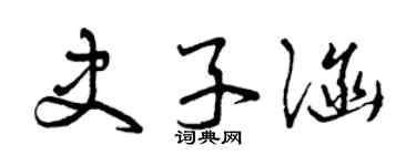 曾慶福史子涵草書個性簽名怎么寫