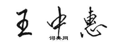 駱恆光王中惠行書個性簽名怎么寫