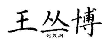 丁謙王叢博楷書個性簽名怎么寫