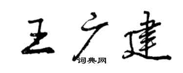 曾慶福王廣建行書個性簽名怎么寫