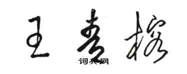 駱恆光王青榕草書個性簽名怎么寫