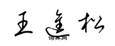 梁錦英王進松草書個性簽名怎么寫