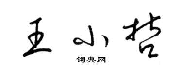 梁錦英王小哲草書個性簽名怎么寫