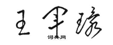 駱恆光王軍環草書個性簽名怎么寫