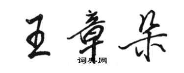 駱恆光王章朵行書個性簽名怎么寫