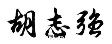 胡問遂胡志強行書個性簽名怎么寫
