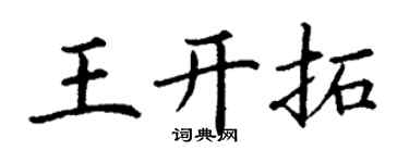 丁謙王開拓楷書個性簽名怎么寫