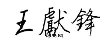 王正良王獻鋒行書個性簽名怎么寫