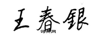 王正良王春銀行書個性簽名怎么寫
