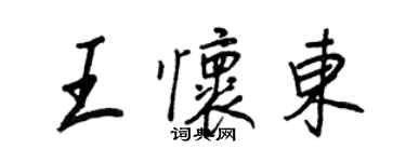 王正良王懷東行書個性簽名怎么寫