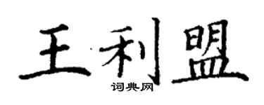 丁謙王利盟楷書個性簽名怎么寫