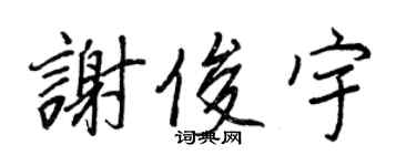 王正良謝俊宇行書個性簽名怎么寫