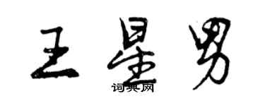 曾慶福王星男行書個性簽名怎么寫