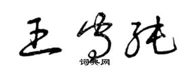 曾慶福王守純草書個性簽名怎么寫