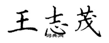 丁謙王志茂楷書個性簽名怎么寫