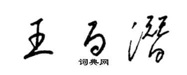 梁錦英王百潛草書個性簽名怎么寫