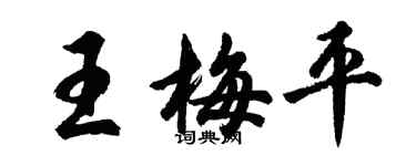 胡問遂王梅平行書個性簽名怎么寫