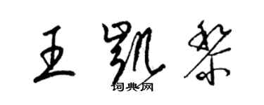 梁錦英王凱黎草書個性簽名怎么寫